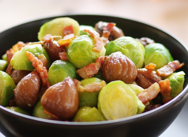 Brussels Sprouts with Bacon and Chestnuts