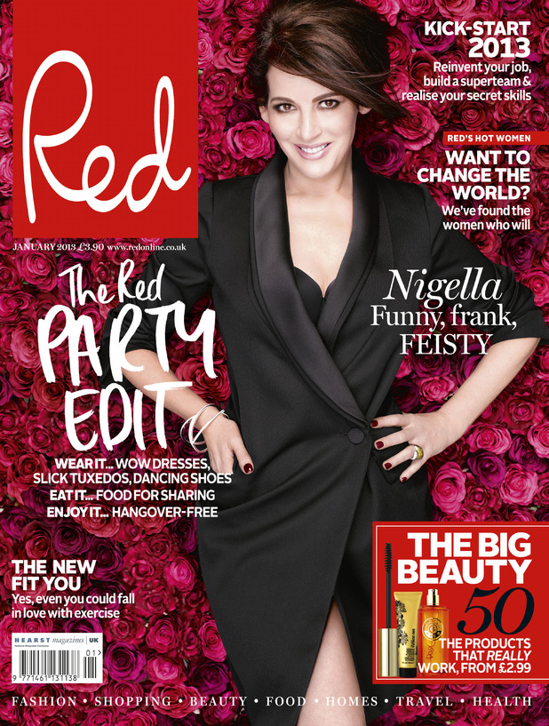 Nigella Lawson on the cover of the January edition of Red Magazine