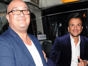 Peter Andre and his brother Andrew Andrem
leaving the Piccadilly Theatre after watching the stage production of 'Ghost The Musical'
London, England - 17.07.12
Credit Mandatory: WENN.com