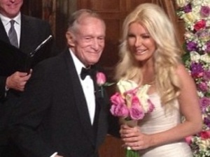 Hugh Hefner and Crystal Harris on their wedding day