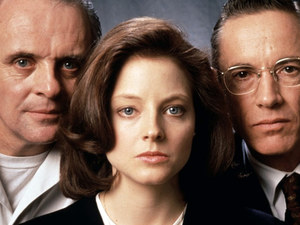 Jodie Foster alongside Anthony Hopkins and Scott Glenn in Silence of the Lambs (1991)