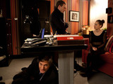 8051: Kylie and Nick walk in while Lewis prints off Gail's bank details. While he hides under the table, Lewis is stunned to hear Nick could be the father of her baby.