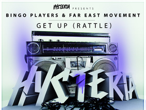 Bingo Players ft. Far East Movement 'Get Up (Rattle)' single artwork.