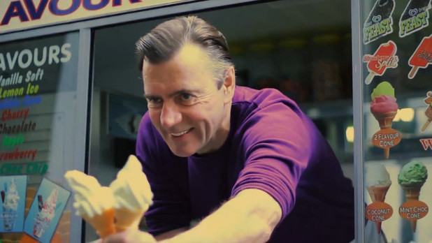 Duncan Bannatyne the ice cream man in ReConnected ''One In A Million' video