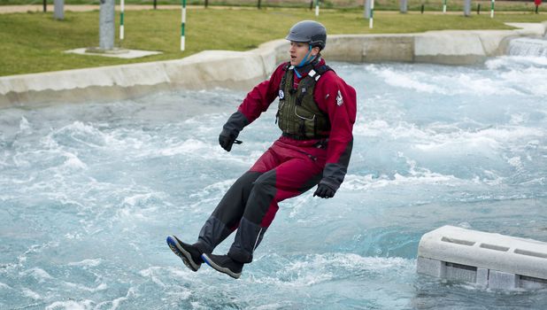 Comic Relief Hell and High Water challenge: Mel C, Chelsee Healy, Greg James and Jack Dee