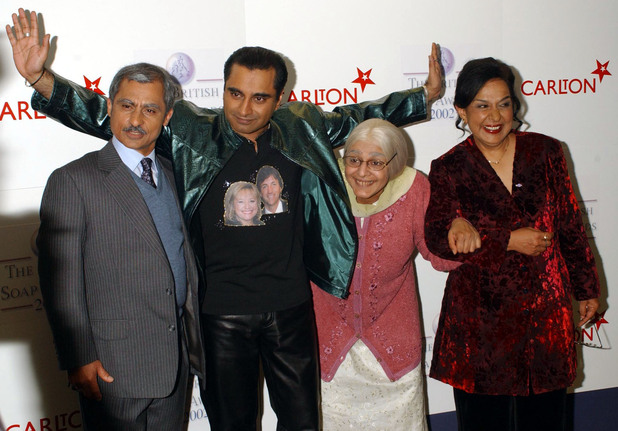 The cast from The Kumars at No. 42 at the fourth annual British Soap Awards at BBC Television Centre in London (May 2002)