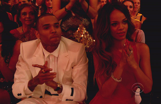 Rihanna and Chris Brown at the Grammy Awards, LA, 10 February 2013