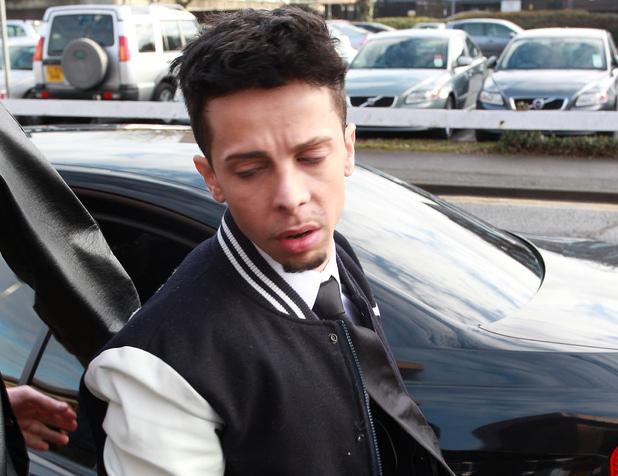 Dappy aka Costadinos Contostavlos arrives at Guildford Crown Court to be sentenced for charges of Afray