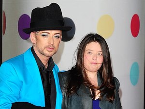 Boy George arriving for the 2013 Brit Awards at the O2 Arena, London