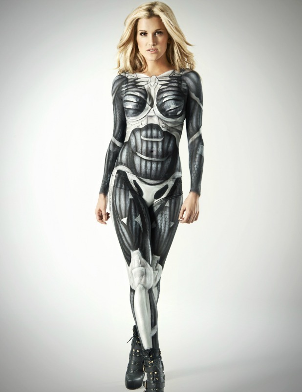 Ashley Roberts suits up in full bodypaint to become lead character Prophet for the launch of new video game Crysis 3