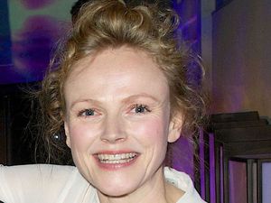 Maxine Peake at the BBC Audio Drama awards with 'Best Supporting Actor' winner David Troughton