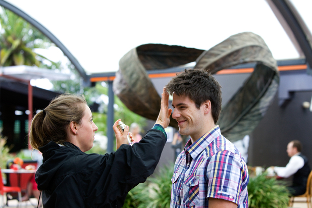 Neighbours actor James Mason on set