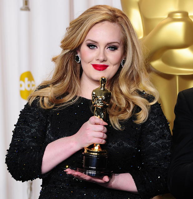 Adele with the 'Best Original Song' Oscar for 'Skyfall'