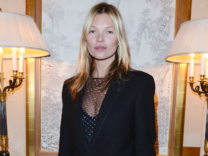 Kate Moss, sheer catsuit, Paris Fashion Week 