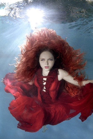 Lily Cole in an underwater photoshoot for Candice and social enterprise fresh2o
