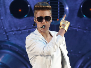 Justin Bieber performs on stage during the "I Believe Tour " in Munich.
