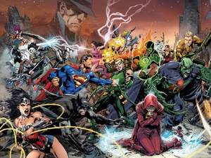 Trinity War Justice League of America Dark covers.