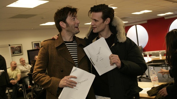 David Tennant and Matt Smith at 'Doctor Who' 50th read-through