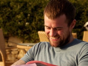 Jonas Armstrong on set for 'The Whale'