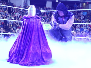 WWE Superstar The Undertaker at Raw with Paul Bearer's urn