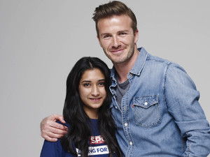 Sky Ambassador David Beckham with young people from Sky Sports Living for Sport