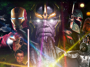 Patton Oswalt in Star Wars Marvel movie poster