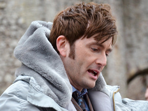 David Tennant on set in Chepstow, Wales for the Doctor who 50th Anniversary