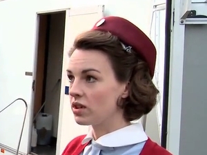 Jessica Raine in Call The Midwife spoof