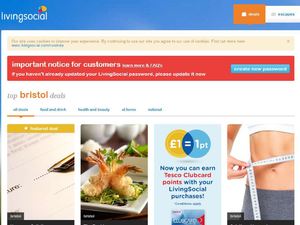 A screenshot of the LivingSocial website