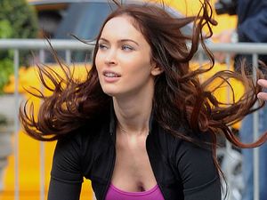 Megan Fox, 'Teenage Mutant Ninja Turtles' on set filming, New York, trampoline,