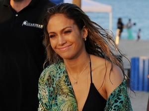 Jennifer Lopez filming a TV commercial at South Point Park, with Casper Smart