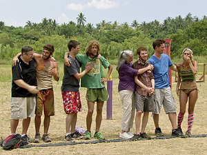 Eddie, Erik, John and Sherri with their family during episode 13 of 'Survivor: Caramoan'