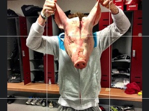 Stoke City's Kenwyne Jones finds pig's head in locker