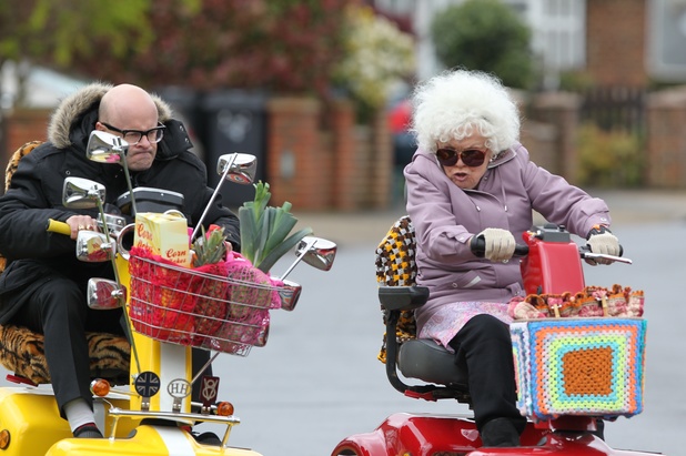 Harry Hill and Julie Walters film scenes for the movie 'Whatever Happened to Harry Hill?'