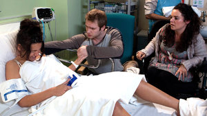Soap Scoop: Tina's baby arrives early on Corrie and Dodger's in danger on Hollyoaks