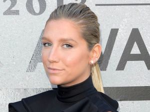 'Die Young' singer dons a black mini dress slit up the side in Las Vegas.