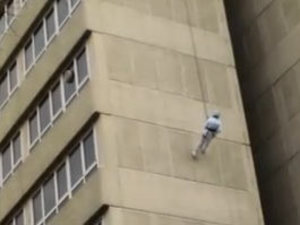 99-year-old woman celebrates birthday by abseiling down building