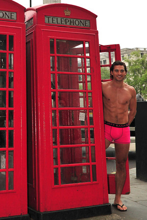 Launch of Debenhams 'Think Pink' breast cancer initiative, Trafalgar Square, London, Jay Conroy, Jeff Banks