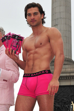 Launch of Debenhams 'Think Pink' breast cancer initiative, Trafalgar Square, London, Jay Conroy, Jeff Banks