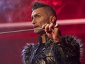 Simon Cowell blasts Bruce Forsyth and a man fires an arrow at Dec's head.