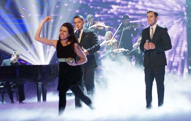 Violist Natalie Holt who pelted Simon Cowell with eggs