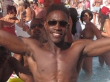 Danny Welbeck, Manchester United footballer, England player, Ibiza, Ocean Beach, shirtless, trunks