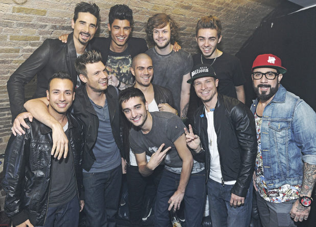 Backstreet Boys and The Wanted backstage at G-A-Y nightclub before their performances