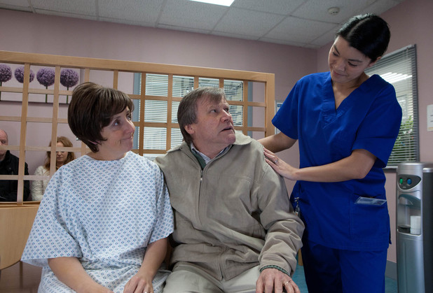 The nurse comes to take Hayley to theatre.