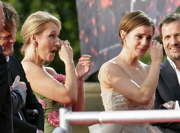 J K Rowling, Emma Watson at the world premiere of Harry Potter And The Deathly Hallows: Part 2.