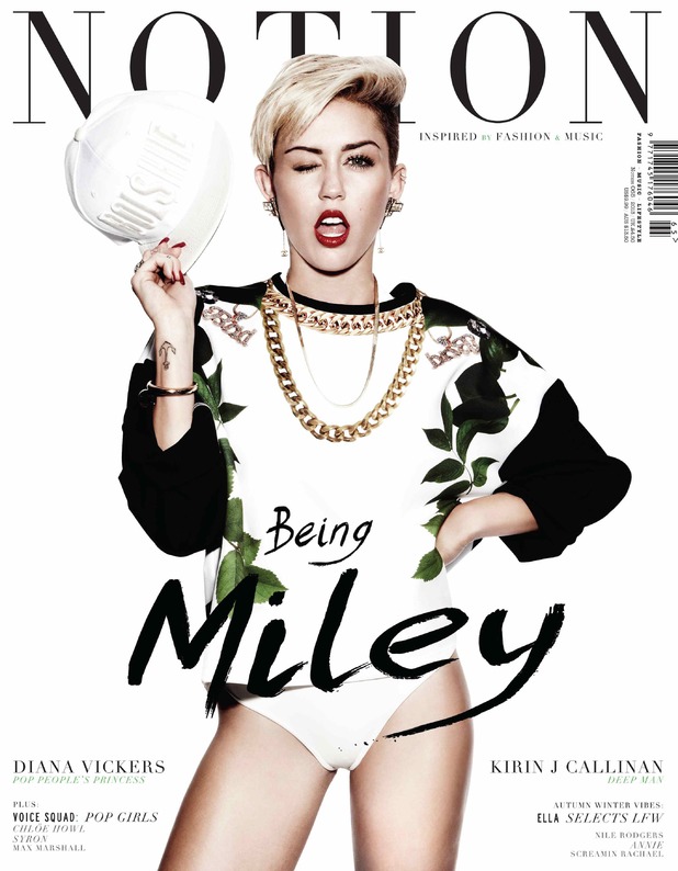 Miley Cyrus, mesh dress, Notion magazine