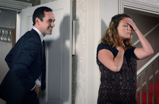 Michael smiles after turning violent with Janine