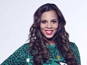 Rochelle Humes posing for Save The Children's 'Christmas Jumper Day' campaign 2013