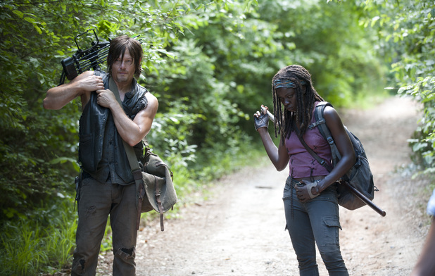 Daryl Dixon (Norman Reedus) and Michonne (Danai Gurira) in The Walking Dead Season 4, Episode 4: 'Indifference'