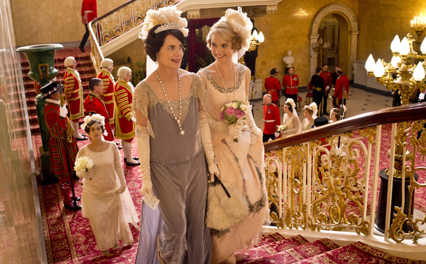 Elizabeth McGovern as Cora, Countess of Grantham & Lily James as Lady Rose in Downton Abbey Christmas Special
